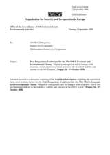 Logistical Information for the First Preparatory Conference for the Seventeenth OSCE Economic and Environmental Forum