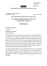 Welcoming Remarks by Marcin &#346;wi&#281;cicki, Co-ordinator of OSCE Economic and Environmental Activities