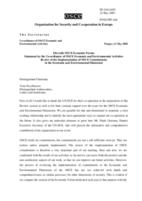 Statement by the Co-ordinator of OSCE Economic and Environmental Activities