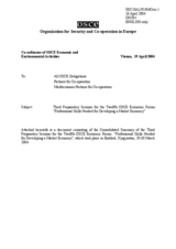 Consolidated summary of the third preparatory seminar for the 12th OSCE Economic Forum