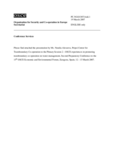 Presentation by Ms. Natalia Alexeeva, Peipsi Center for Transboundary Co-operation