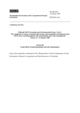 Presentation by Shawkat Primov, Head of Department of Land Reclamation, Ministry for Agriculture and Water Resources of Uzbekistan