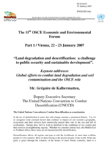 Keynote address by Grégoire de Kalbermatten, Deputy Executive Secretary of the United Nations Convention to Combat Desertification (UNCCD)