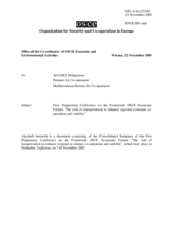 Consolidated summary of the first preparatory conference for the 14th OSCE Economic Forum