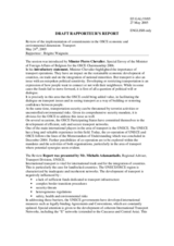 Draft Rapporteur's Report. Rapporteur: Brigitte Waignein, Permanent Mission of Belgium to the OSCE