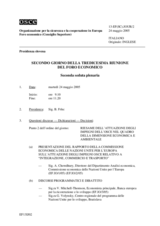 Journal of the 2nd Day of the Thirteenth Meeting of the Economic Forum (it)