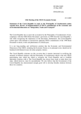 Statement of the Czech Republic in reply to the Principality of Liechtenstein