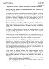 Contribution by the Ministry of National Education and Sport of the Republic of Poland