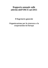 OSCE Rapporto Annuale 2011