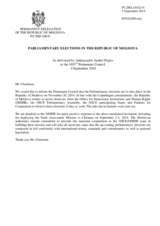 Statement by the Delegation of Moldova on the parliamentary elections in Moldova, to be held on 30 November 2014