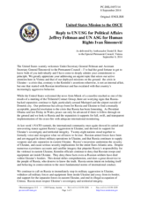 Statement by the Delegation of the United States of America in response to the address by the UN Under-Secretary-General for Political Affairs, Mr. Jeffrey Feltman and by UN Assistant Secretary-General for Human Rights, Mr. Ivan Šimonović