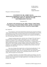Statement by the Delegation of the Russian Federation in response to the address by the UN Under-Secretary-General for Political Affairs, Mr. Jeffrey Feltman and by UN Assistant Secretary-General for Human Rights, Mr. Ivan Šimonović