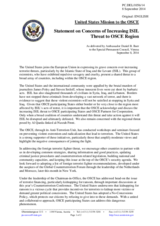 Statement by the Delegation of the United States of America on the concerns regarding the increasing threat to the OSCE area posed by the Islamic State of Iraq and the Levant (ISIL)