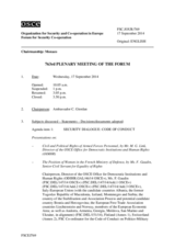 Journal of the 763rd Plenary Meeting of the Forum for Security Co-operation