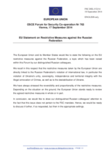 Statement by the Italian EU Presidency on Restrictive Measures against the Russian Federation