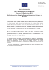 Statement by the Italian EU Presidency on the detention of Ukrainian citizens in the Russian Federation