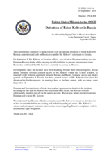 Statement by the Delegation of the United States of America on the abduction of Estonian police officer Mr. E. Kohver