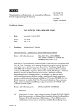 Giornale della 764a Seduta plenaria del Foro di cooperazione per la sicurezza