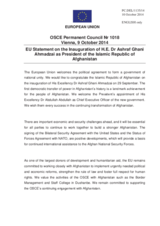 Statement by the Italian EU Presidency on the inauguration of Mr. A. G. Ahmadzai as President of Afghanistan