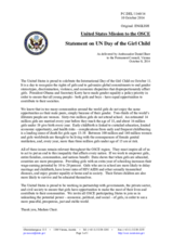 Statement by the Delegation of the United States of America on the International Day of the Girl Child, observed on 11 October 2014
