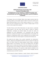 Statement by the Italian EU Presidency on the ongoing violations of OSCE principles and commitments by the Russian Federation and the situation in Ukraine
