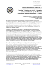 Statement by the Delegation of the United States of America on the ongoing violations of OSCE principles and commitments by the Russian Federation and the situation in Ukraine