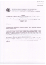 Statement by the Delegation of Armenia in response to the statement by the Delegation of Azerbaijan on degrading treatment of Azerbaijani hostages and continuing grave violations of international humanitarian law by Armenia