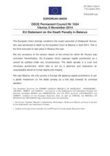 Statement by the Italian EU Presidency on the death penalty in Belarus