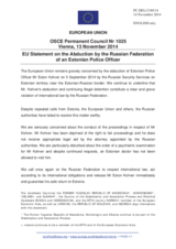 Statement by the Italian EU Presidency on the abduction of an Estonian police officer, Mr. E. Kohver
