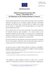 Statement by the Italian EU Presidency on the political situation in Kosovo