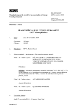 Journal de la 1027ème séance spéciale du Conseil permanent