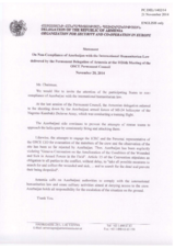 Statement by the Delegation of Armenia on the non-compliance with international humanitarian law by Azerbaijan