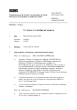 Journal de la 772ème séance plénière du Forum