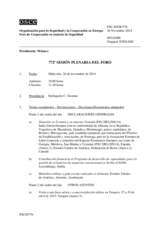 Diario de la 772ª Sesión plenaria del Foro de Cooperación en materia de Seguridad  