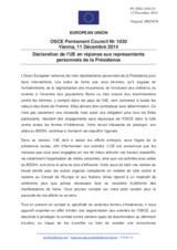 Déclaration de l'UE en réponse aux représentants personnels de la Présidence