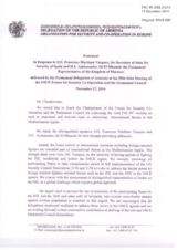Statement by the Delegation of Armenia in response to the addresses by the Secretary of State for Security of Spain, H.E. Francisco Martínez Vázquez and by the Permanent Representative of the Kingdom of Morocco, H.E. Ambassador Ali El Mhamdi