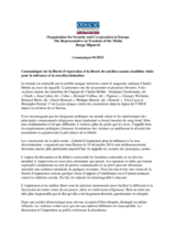 Communiqué sur la liberté d’expression et la liberté des médias comme condition vitale pour la tolérance et la non-discrimination