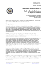 Statement by the Delegation of the United States of America in response to the statement by the Delegation of the Russian Federation on the protection of the rights of children in the United States of America 