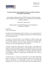 Opening Statement by Amb. Vuk Zugic, Chairperson of the Permanent Council