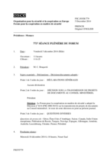 Journal de la 773ème séance plénière du Forum