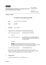 Giornale della 773a Seduta plenaria del Foro di cooperazione per la sicurezza