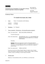 Diario de la 773ª Sesión plenaria del Foro de Cooperación en materia de Seguridad  