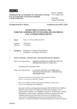 Diario de la 58ª Reunión conjunta del Foro de Cooperación en materia de Seguridad y del Consejo Permanente 