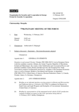 Journal of the 779th Plenary Meeting of the Forum for Security Co-operation