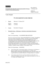 Journal der 779. Plenarsitzung des Forums