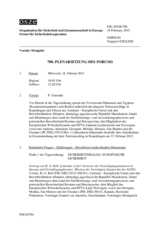 Journal der 780. Plenarsitzung des Forums