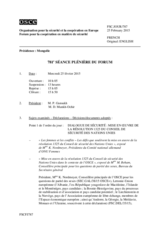 Journal de la 781ère séance plénière du Forum