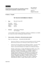 Journal de la 783ème séance plénière du Forum