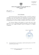 Response by the Delegation of Cyprus to the Questionnaire on the Code of Conduct on Politico-Military Aspects of Security