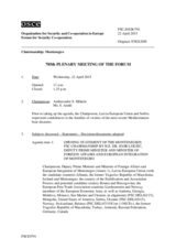 Journal of the 785th Plenary Meeting of the Forum for Security Co-operation